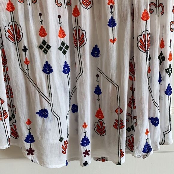 Zara Woman Embroidered Blouson Mini Shift Festival Casual Dress Boho Size Small - Picture 11 of 12